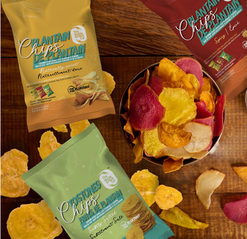 Noble Snack packaging and produce