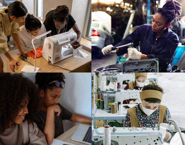 Women learning and working together in their communities
